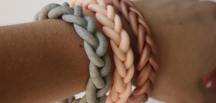3 armband-pigtails: från polymerlera, tyg och gammal T-shirt