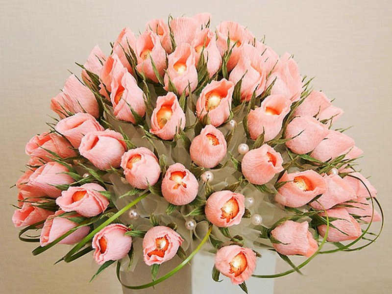 en massa blommor