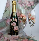 Decoupage av flaskor champagne