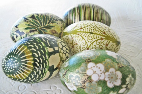 Påsk decoupage av ägg Påsk decoupage av ägg