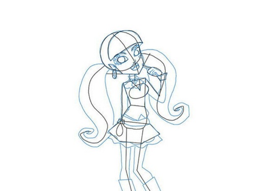 Hur man ritar Claudine Woolf från "Monster High"?