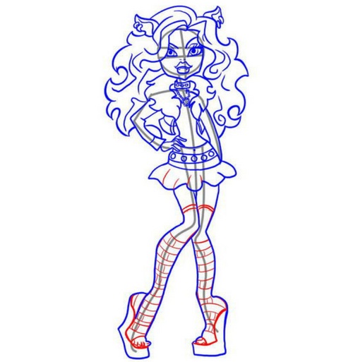 Hur man ritar Claudine Woolf från "Monster High"?