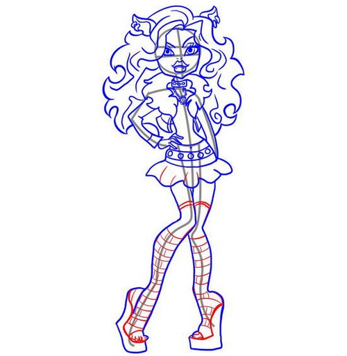 Hur man ritar Claudine Woolf från "Monster High"?