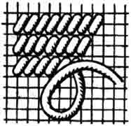Oblique tapestry söm (1 sätt)