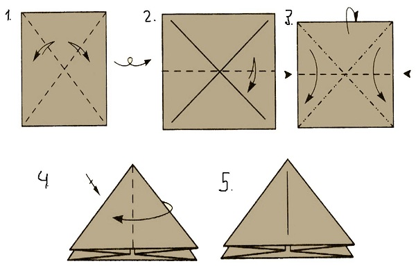 snögubbe origami för nybörjare