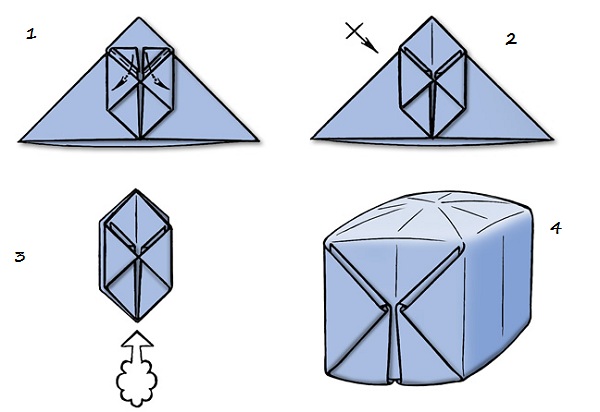 snögubbe origami för nybörjare