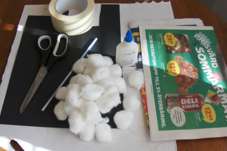 Material för produktion av får från bomullsbollar