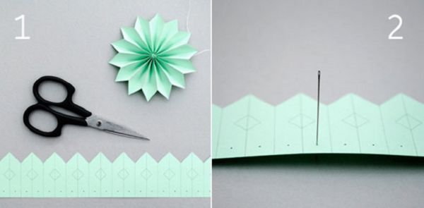 Vackra snöflingor för nytt år 2017 med egna händer papper - diagram och fotografier i steg. Master klasser för barn på stora snöflingor i origami teknik
