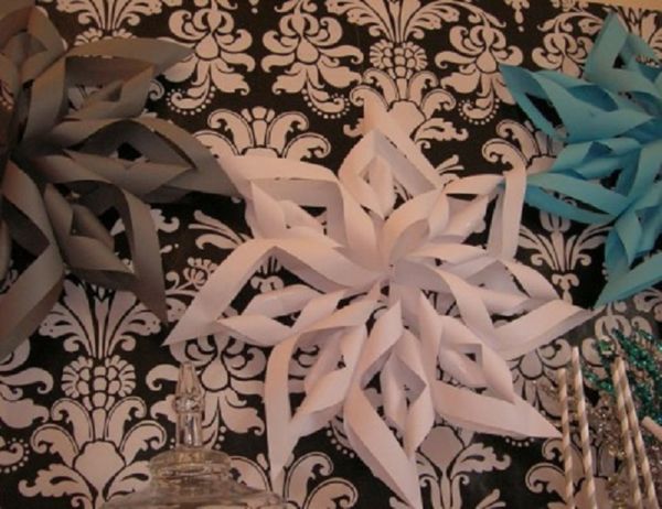 Vackra snöflingor för nytt år 2017 med egna händer papper - diagram och fotografier i steg. Master klasser för barn på stora snöflingor i origami teknik