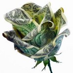 Origami av pengar: Rose