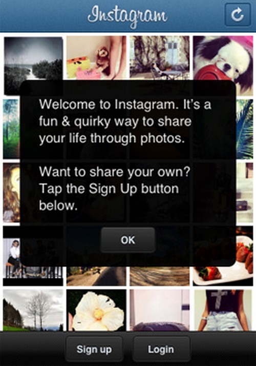 Instruktioner för registrering i Instagram