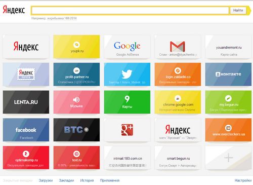 gör ett bokmärke för Yandex