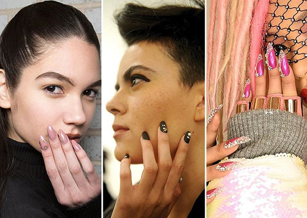 Glitter och Swarovski stenar som en trend för vintermanikyren 2016-2017
