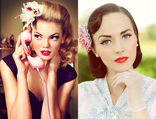Hur man gör en smink i stil med pin-up: foto