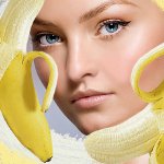 Mask från banan mot ansiktet Mask från banan mot ansiktet