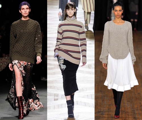 Trendiga damtröjor höstvintern 2015-2016: foto av de mest fashionabla strumpbyxorna i 2015