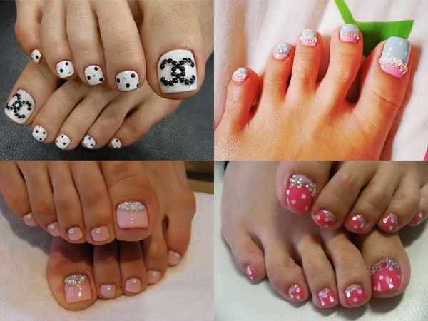 Trendig nageldesign på benen - foton och videoklipp