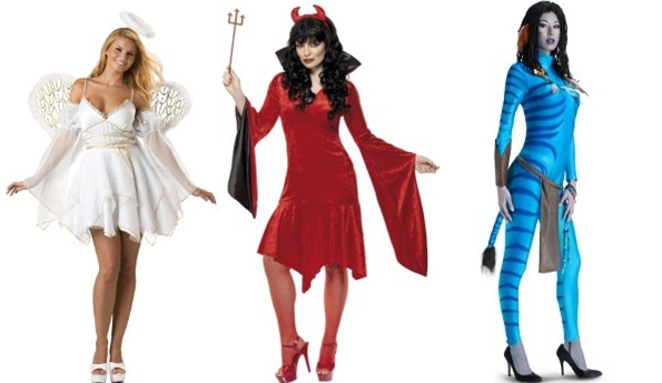 Tre kostymer för Halloween