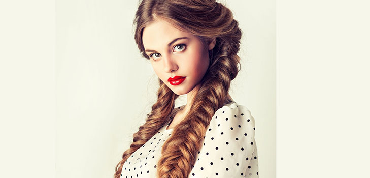 Braid fläta på medium hår med ett foto