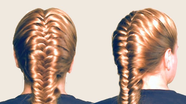 Braid fläta på medium hår med ett foto