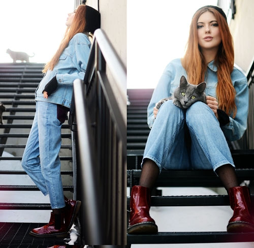 Med vad man ska ha på en jeansjacka: bilder av de mest fashionabla kläderna