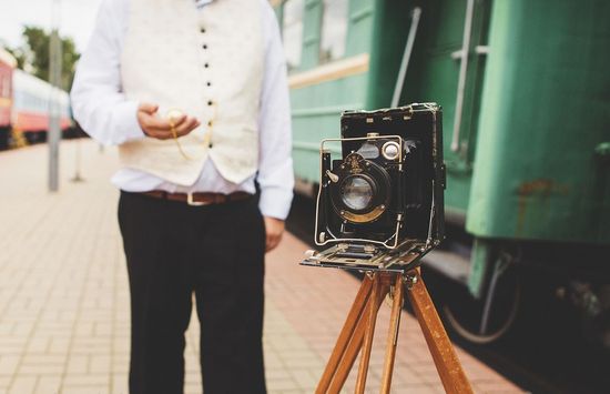 Bröllopsfotosession i retrostil