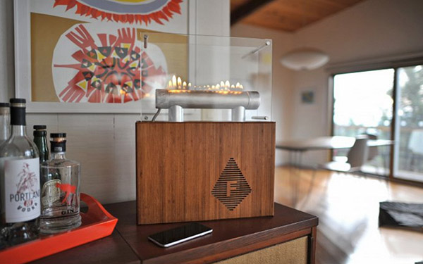 Brandmagi: kolonnkamin Fireside Audiobox
