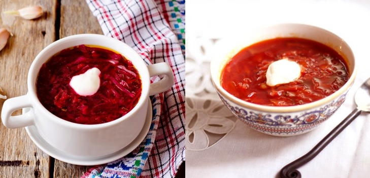 Borsch för vintern i burkar, recept för beredningar med betor och kål, tomatpasta och utan det