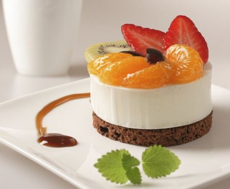 Curd desserter med ett foto