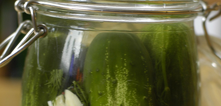 Smakiga gurkor med vitlök på vintern