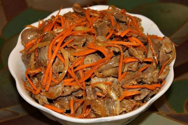 Sallad av kycklingmage