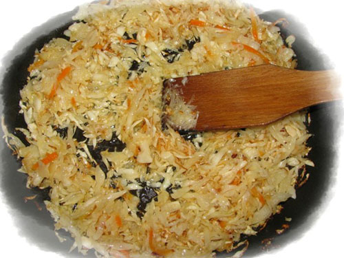 Stewed kål med svamp